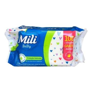Imagem de Lenço Umedecido Mili 110 toalhas p/ corpo, mão e rosto