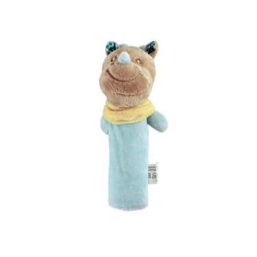Imagem de Pelúcia Chocalho Rinoceronte Azul com Apito e Som Crocante - Germanhär