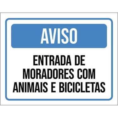 Imagem de Kit 10 Placa Entrada Moradores Animais Bicicletas 36X46