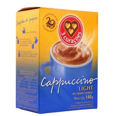 Imagem de Café Cappuccino 3 Corações Light Sache 14g (10 und)