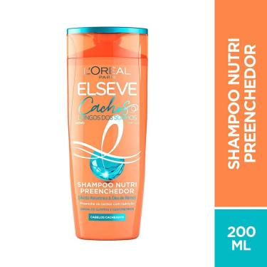 Imagem de Shampoo Nutri Preenchedor Cachos Longos dos Sonhos Elseve Loreal Paris 200ml Nutrição Profunda Ativo Hialurônico Sem Sal