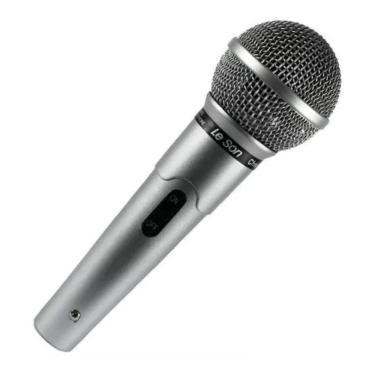 Imagem de Microfone Profissional Leson Mc200 Prata Festa Evento Prateado