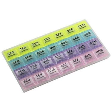 Imagem de Caixa Comprimido Porta Medicamento Semanal 4X Dia Remédio