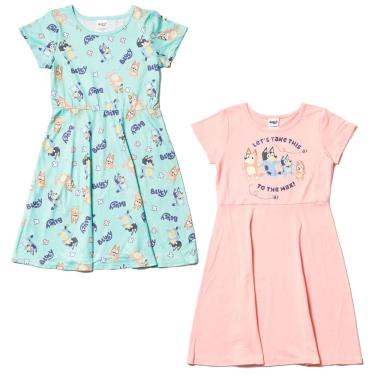 Imagem de Vestidos de skatista Bluey Dad Bingo Little Girls 7-8, pacote com 2