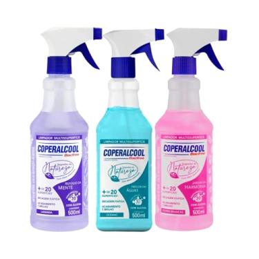 Imagem de Kit 3 Coperalcool Segredos da Natureza Multissuperfícies - Oceano, Lavanda, Flores Brancas - Limpeza + Bem-Estar, Sem Luvas, +20 Superfícies