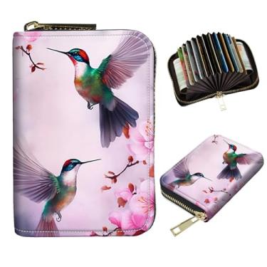 Imagem de DIGTIALL Porta-cartão de crédito para mulheres com zíper pequena carteira de couro PU com bloqueio de RFID, carteira organizadora de cartões, carteiras sanfonadas, presente para mulheres ou homens