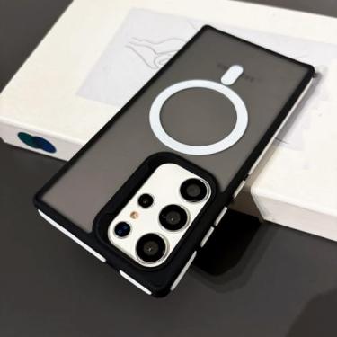 Imagem de MVVKKY Para Samsung S24 Plus Case Fashion Slim Matte Liquid Pc Magnetic Wireless Charging Phone Cover (Para Samsung S24 Plus/BRANCO)