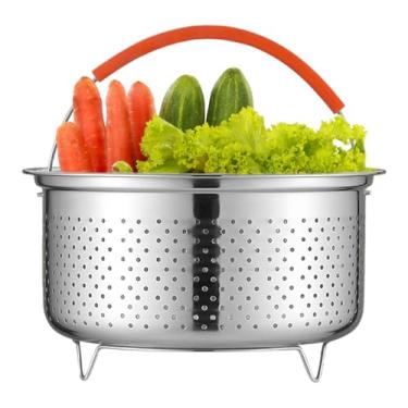 Imagem de Cesta de vapor, cesta de vapores de alimentos | Cesta instantânea com alça | Multifuncional Anti-Overflow Compact Steamer Inserir para cozinhar de legumes a vapor peixe