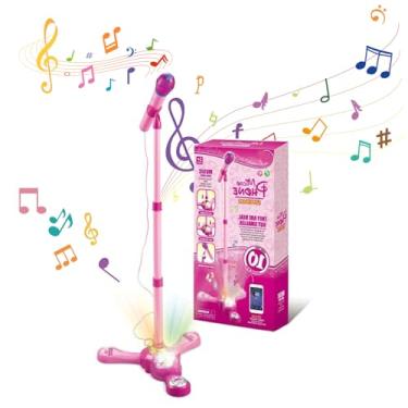 Imagem de TourKing Microfone De Karaokê Infantil Com Suporte Ajustável, Gravador De Canto - Microfones Com Luz Led Para Cantar Em Aniversários Para Meninas E Meninos