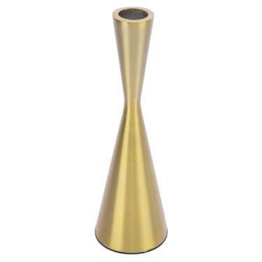 Imagem de Decoração do Porta -velas, Titular do Castiçal de Ouro Elegante Aparência Suavemente para a Festa de Casamento do Quarto da Sala (S 6 x 19cm / 2,36 x 7,48in)