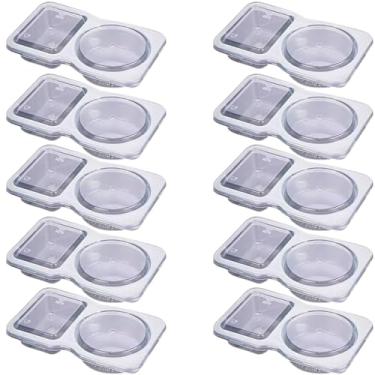 Imagem de ZCZQC 10 peças de uma peça caixa de molho de plástico descartável copo de tempero com tampa recipiente de óleo de pimenta recipiente de armazenamento de alimentos para lancheira piquenique viagem