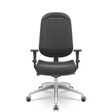 Imagem de Cadeira premium presidente autocompensador base alumínio braço com cos