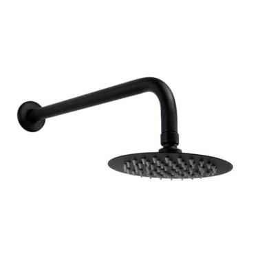 Imagem de Ducha Chuveiro 15 cm Redonda em Inox 304 Preto Fosco Parede - AMG Meta