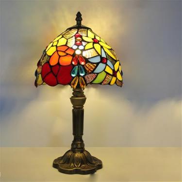 Imagem de Lâmpada de mesa vintage americana LED Luxo Criatividade Sala de estar Quarto Estudo Quarto de criança Villa Hotel Cor Vidro Mesa Luz (Estilo 31)
