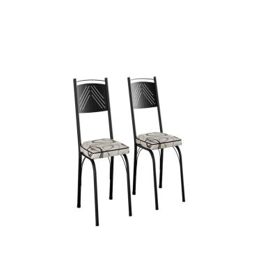Imagem de Kit com Duas Cadeiras de Cozinha 92cm Preto/Cedro
