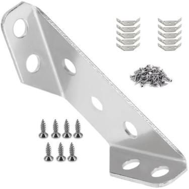 Imagem de 10 Cantoneira Inox Móveis + 70 Parafusos Soberba Phillips - NilosDecor