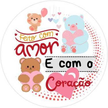 Imagem de 50 100 150 200 unidades adesivo etiqueta tag redondo 3,5 cm feito com 