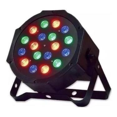 Imagem de Refletor Digital LED RGB, 18 LEDs de Alta Luminosidade, 30W, Bivolt, Efeitos de Iluminação para Festa