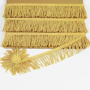Imagem de 10 jardas 5 cm de largura, acabamento de franja de costura amarela dourada, franja para vestido de casamento com saia (amarelo dourado)