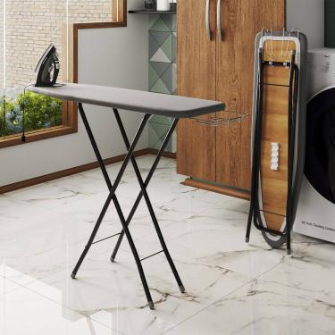 Imagem de Tábua de Passar Roupas Dobrável Isabela com Tecido Térmico e Porta Ferro Preto