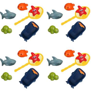 Imagem de 4 Kit Brinquedo de banho para bebê infantil bichinhos coloridos intera