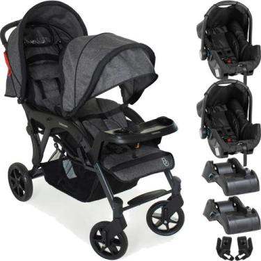 Imagem de Carrinho para Gemeos Galzerano Doppio 2 Bebe Conforto 2 Bases
