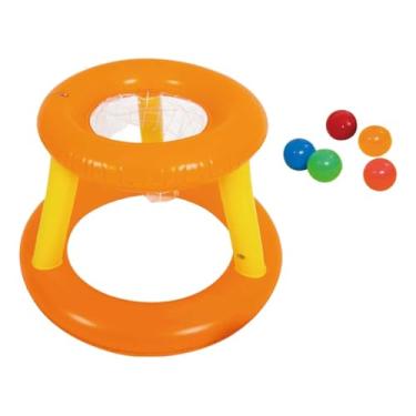 Imagem de Kokiya Conjunto de jogos de cornhole para piscina inflável com bolas, decoração colorida, brinquedos aquáticos para atividades ao ar livre, carnaval