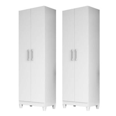 Imagem de Kit 2 Armários Organizadores Multiuso íris 2 Portas Branco - Moval