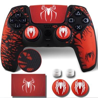 Imagem de YoRHa Non-Slip Silicone Cover for PS5 Controller with Thumbstick Caps x 2 & Sticker x 1(Spider Theme)