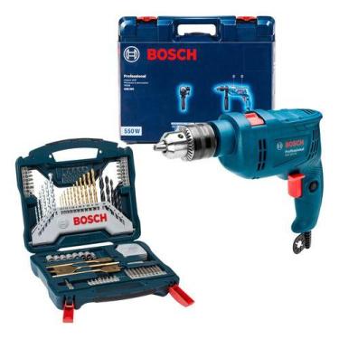 Imagem de Furadeira Impacto Bosch Maleta Gsb 550 Re 110v Kit 70 Peças