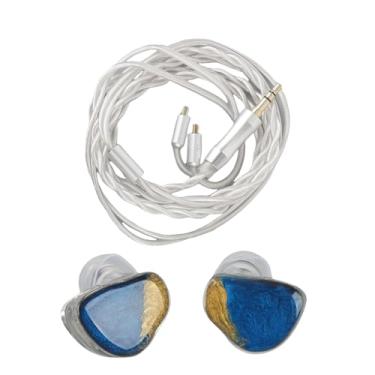 Imagem de Fones de Ouvido Com Fio do IEM HIFI, Fone de Ouvido Com Cancelamento de Ruído Com Cabo Prateado Destacável, Plugue de 3,5 Mm, 3 Tamanhos de Silicone para Músicos, Cantores, (Ouro