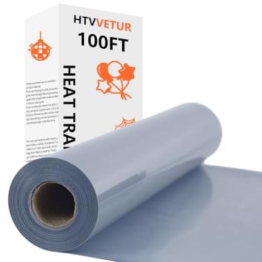 Imagem de HTVVETUR Transferência Térmica Htv Para Rolos De Camiseta, Ferro Sobre Vinil Cinza, 12 Polegadas Por 100 Pés, Máquina Corte Universal - Fácil Cortar E Remover (100 Cinza)