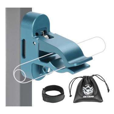 Imagem de SKYJDM Clipe magnético para carrinho de golfe com gancho de laço, suporte de golfe de liga de alumínio para armazenamento seguro de 30 a 70 anéis e toalhas de golfe para pendurar, faixa elástica