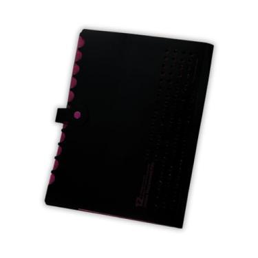 Imagem de Pasta Sanfonada Catalogo A4 com 5 Divisórias Organizador de Documentos Neon Escritorio Escola Arquivo Papel Sulfite (Rosa)