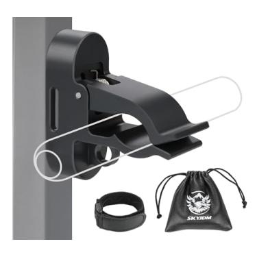 Imagem de SKYJDM Clipe magnético para carrinho de golfe com gancho de laço, suporte de golfe de liga de alumínio para armazenamento seguro de 30 a 70 anéis e toalhas de golfe para pendurar, faixa elástica