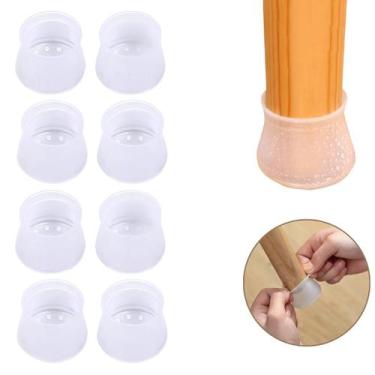 Imagem de Protetores Capa Pés Cadeira Mesa Móveis 8 Peças Preservar Pisos Madeir