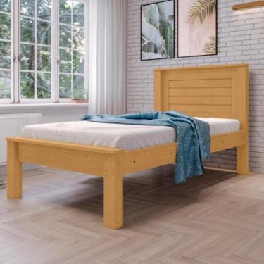 Imagem de Cama de Solteiro com Cabeceira Santana Naturalle - CASA H