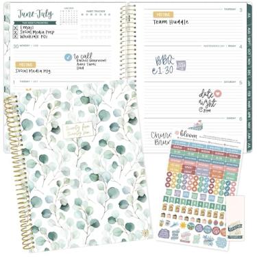 Imagem de bloom daily planners Agenda do ano acadêmico 2025-2026 (21,6 cm x 28 cm) (julho de 2025 a julho de 2026) - Organizador semanal e mensal com adesivos e abas - Boho Greenery