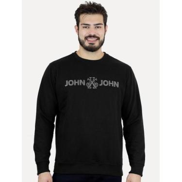 Imagem de Moletom John John Masculino New Basic Logo Rusty Preto, XS/PP