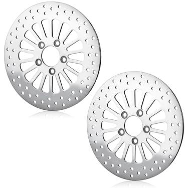 Imagem de Rotores de freio dianteiro e traseiro de 30 cm, 1 peça para Harley Davidson modelos Touring 2008-2013, Road King, Street Glide, Road Glide com conjunto de parafusos redondos disco de aço inoxidável