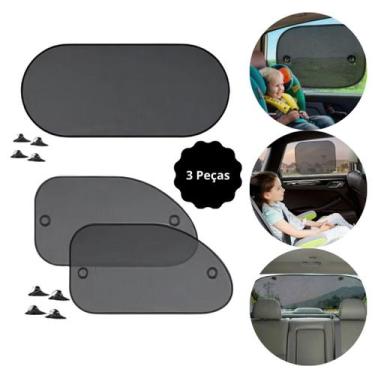 Imagem de Kit Tapa Sol Protetor Solar Infantil Dobrável Vidro Lateral/Traseiro P