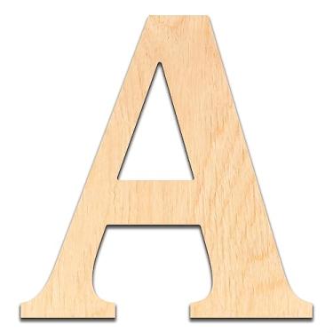 Imagem de Letra de madeira A. 10 cm de altura x 9 cm de largura x 0,6 cm de espessura - Corte de compensado de bétula, pronto para pintura ou decoração. Para decoração de casa, placas de escritório ou decorações de festa.