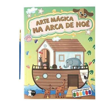 Imagem de Arte Mágica na Arca de Noé - Cada folha tem sua própria paleta de cores: só molhar o pincel e pintar!