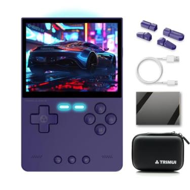 Imagem de FINGEREVO Console De Videogame Portátil Trimui Brick, Tela Ips De 3,2 Polegadas, 1024 X 768, 3000 Mah, Sistema De Código Aberto Trimui-Brick Com Capa Portátil E Protetor De Tela, Roxo