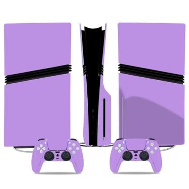 Imagem de Skin Sticker for PS5 Pro Disc Edition, Vinyl Decal Protective Cover Wrap for Game Console and Controller (Purple)