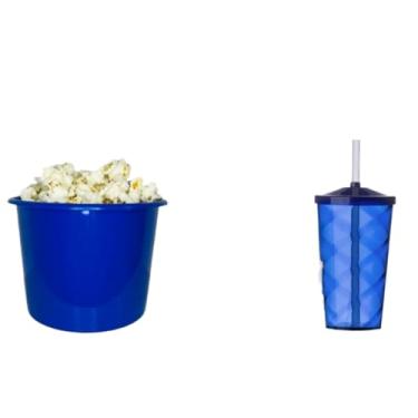Imagem de Kit Cinema 50 balde 1,5L Pipoca + 50 copos Twister Colorido 400ml (AZUL-ROYAL)