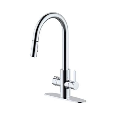 Imagem de Westbrass Torneira de cozinha 4 em 1 HotMaster KH41A-26, cromo polido