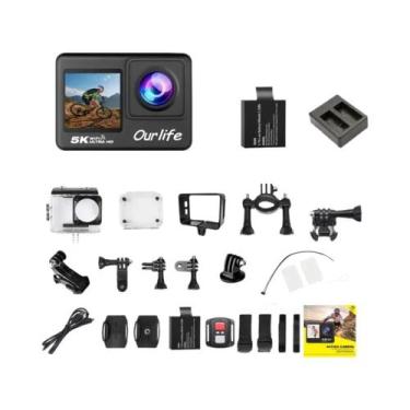 Imagem de 5K 4K60FPS Câmera De Ação À Prova D'água Tela Dupla Touch 30M Câmera E