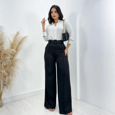 Imagem de conjunto alfaiataria feminino 3 peças roupas femininas Elegante Calça 