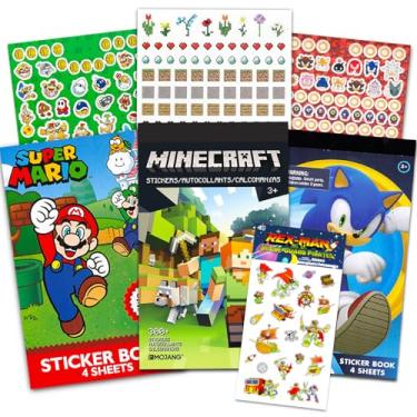 Imagem de Nintendo Adesivos De Videogame Para Crianças - Pacote Com Mais 700 Mario, Sonic The Hedgehog, Lembrancinhas Festa Do Minecraft, Artesanato E Muito Mais, A Granel